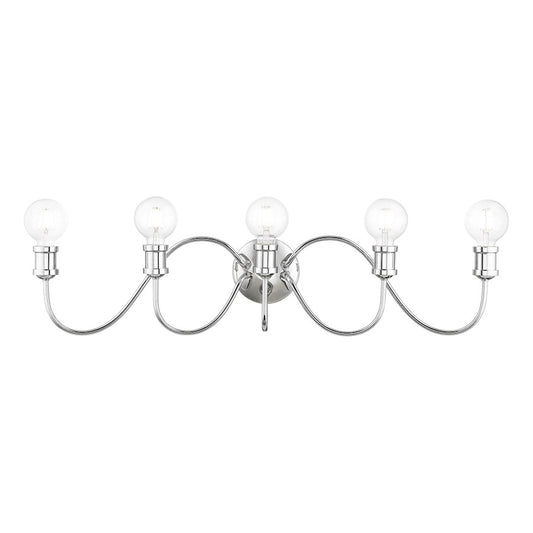 Livex Lansdale 5 Light Large Vanity Sconce, Polished Chrome