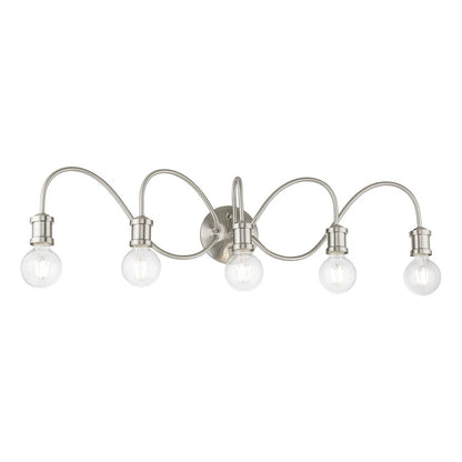 Livex Lansdale 5 Light Large Vanity Sconce, Brushed Nickel