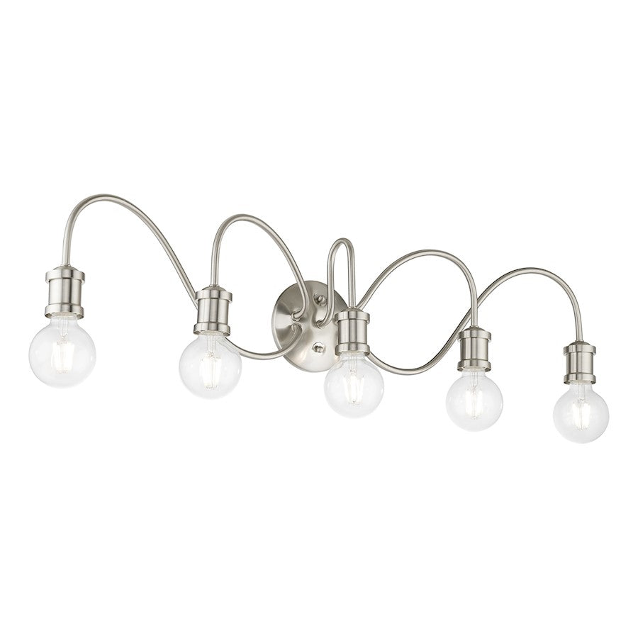 Livex Lansdale 5 Light Large Vanity Sconce, Brushed Nickel