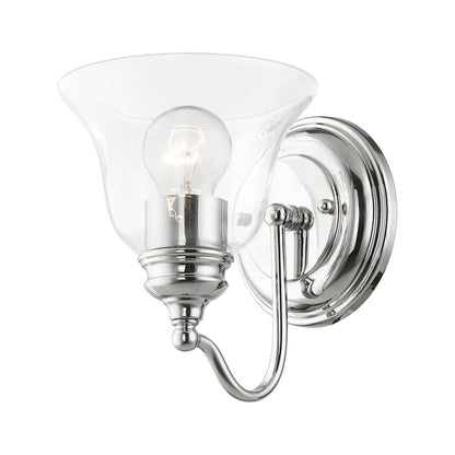 Livex Moreland 2 Light Vanity Sconce, Polished Chrome/Clear