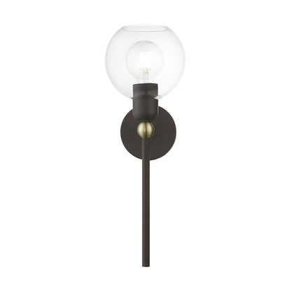 Livex Downtown 1 Light Sphere Single Sconce, BZ/Antique BS