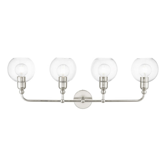 Livex Downtown 4 Light Large Sphere Vanity Sconce, Brushed NK