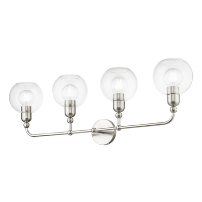 Livex Downtown 4 Light Large Sphere Vanity Sconce, Brushed NK