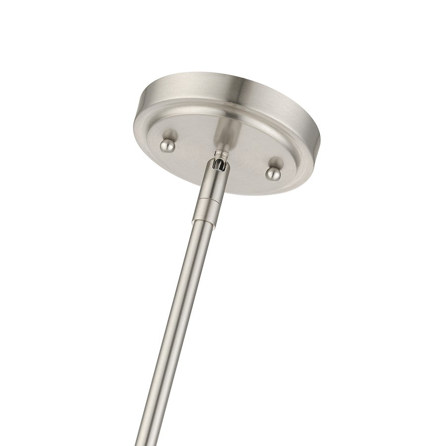 Livex Quincy 1 Light Mini Pendant, Brushed Nickel/Clear Glass