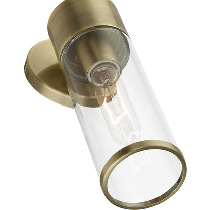 Livex Bancroft 1 Light ADA Single Sconce, Antique Brass/Clear