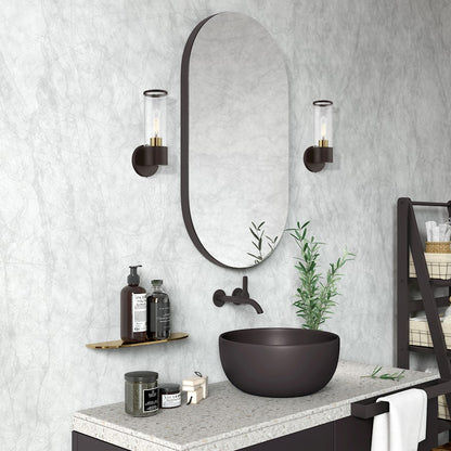 Livex Bancroft 1 Light ADA Single Sconce, Bronze/Antique Brass/Clear
