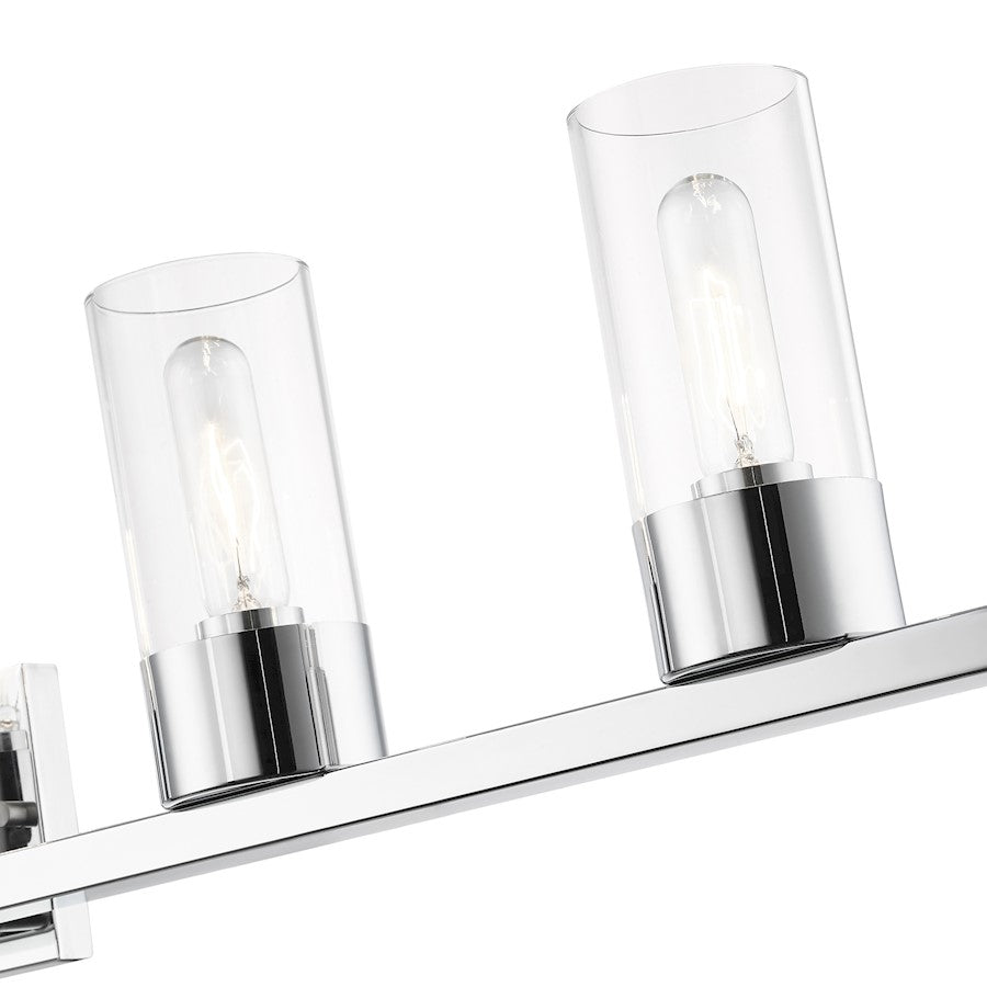 Livex Carson 5 Light Vanity Sconce, Polished Chrome/Clear