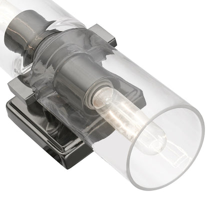 Livex Clarion 2 Light Vanity Sconce, Black Chrome/Clear