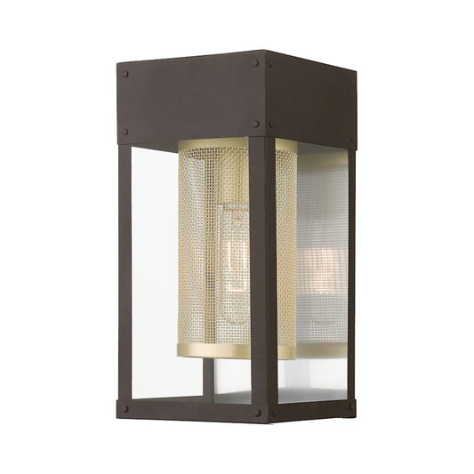 Livex Franklin 1 Light Outdoor 12" Wall Lantern, BZ/Gold/NK