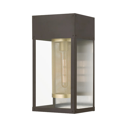 Livex Franklin 1 Light Outdoor 16" Wall Lantern, BZ/Gold/NK