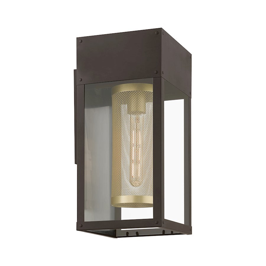 Livex Franklin 1 Light Outdoor 16" Wall Lantern, BZ/Gold/NK
