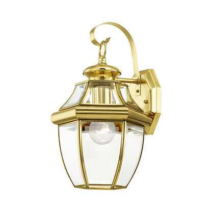 Livex Lighting Monterey Outdoor Wall Lantern in Polished Brass