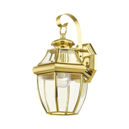 Livex Lighting Monterey Outdoor Wall Lantern in Polished Brass