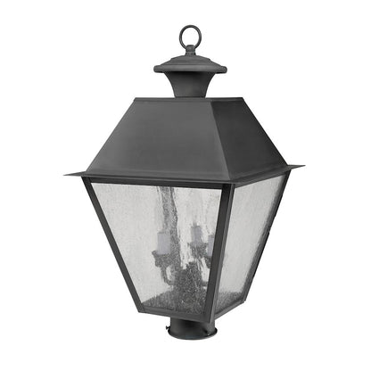 Livex Lighting Mansfield Outdoor Post Head in Charcoal