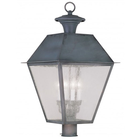 Livex Lighting Mansfield Outdoor Post Head in Charcoal