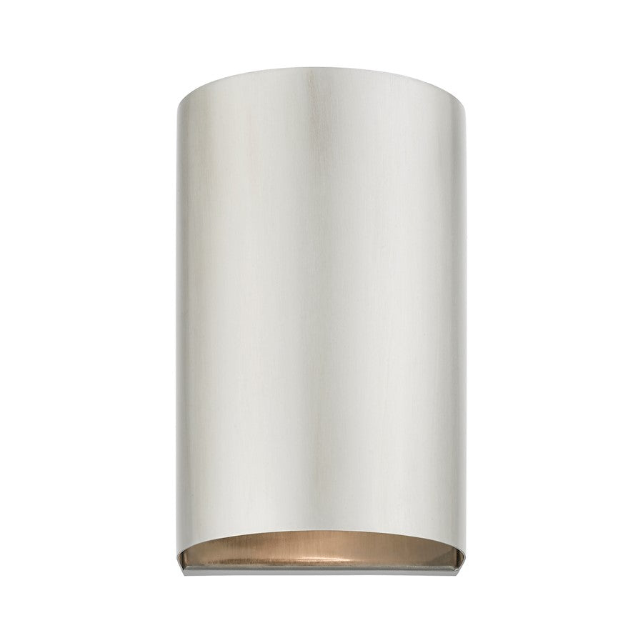 Livex Bond 1 Light Outdoor/Indoor ADA Small Sconce, Brushed Nickel