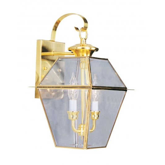 Livex Lighting Westover Outdoor Wall Lantern in Polished Brass