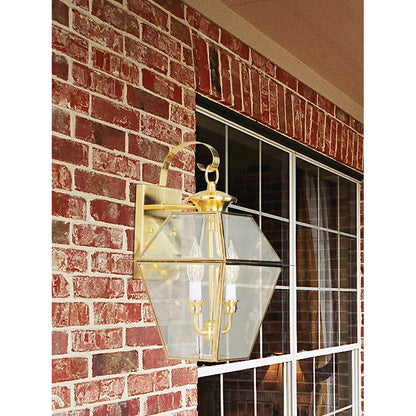 Livex Lighting Westover Outdoor Wall Lantern in Polished Brass