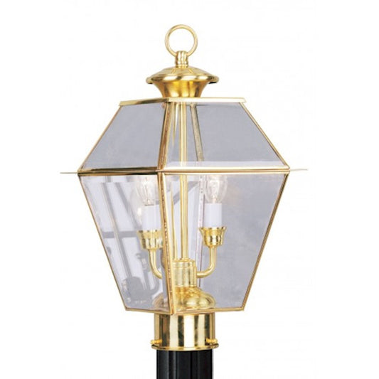 Livex Lighting Westover Outdoor Post Head in Polished Brass