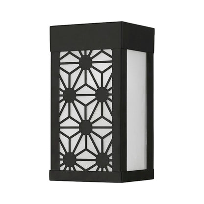 Livex Berkeley 1 Light Outdoor ADA Small Sconce, BK/Clear/Sandblasted