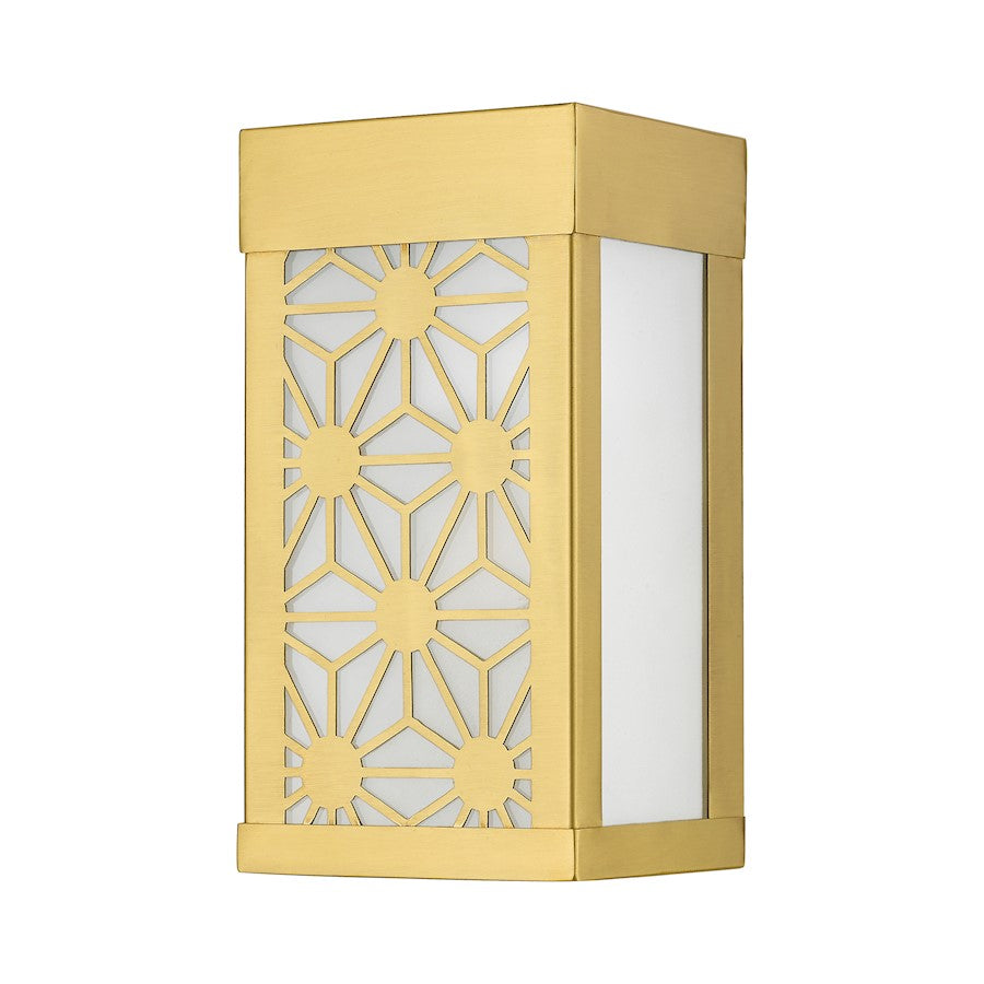Livex Berkeley 1 Light Outdoor ADA Small Sconce, Gold/Clear