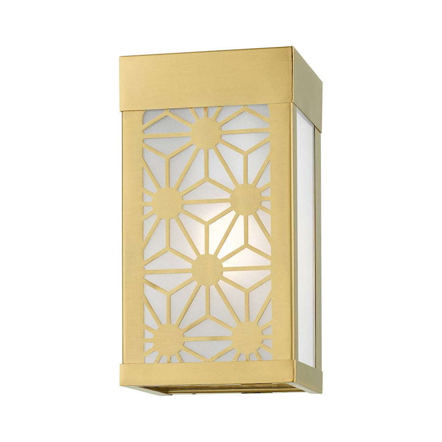 Livex Berkeley 1 Light Outdoor ADA Small Sconce, Gold/Clear