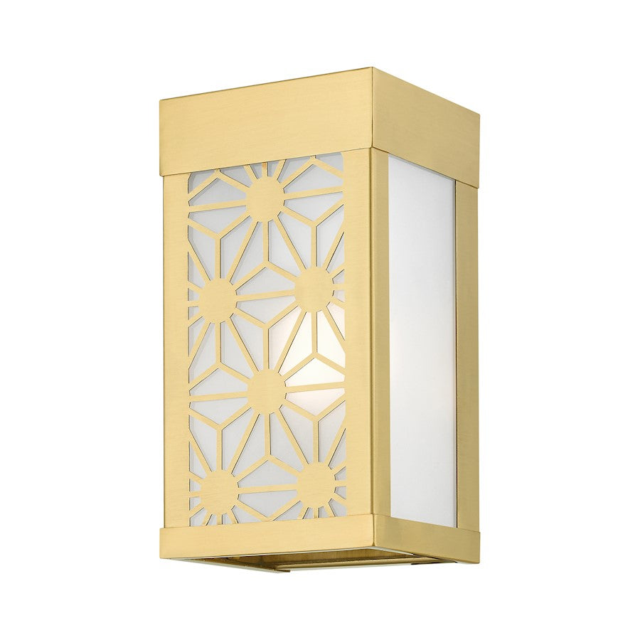 Livex Berkeley 1 Light Outdoor ADA Small Sconce, Gold/Clear