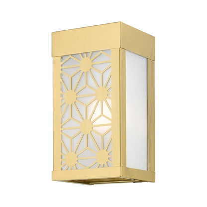Livex Berkeley 1 Light Outdoor ADA Small Sconce, Gold/Clear