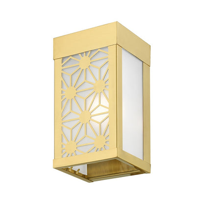 Livex Berkeley 1 Light Outdoor ADA Small Sconce, Gold/Clear