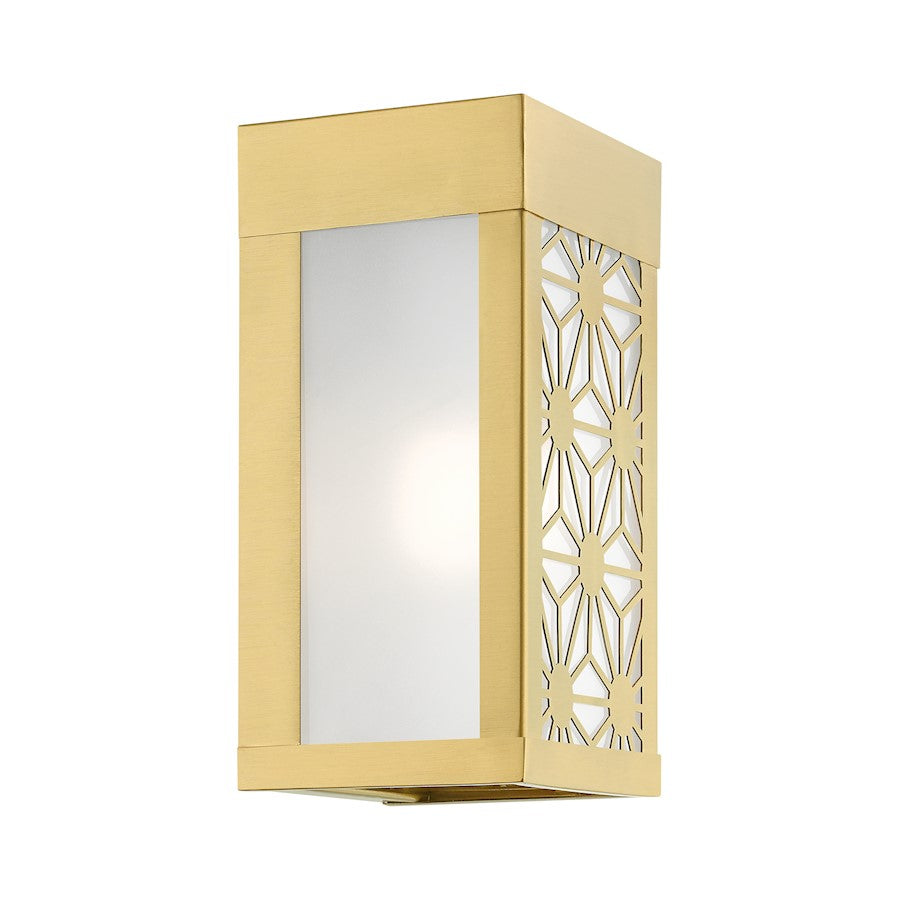 Livex Berkeley 1 Light Outdoor ADA Small Sconce, Gold/Clear