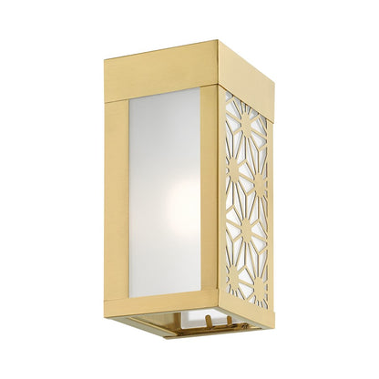 Livex Berkeley 1 Light Outdoor ADA Small Sconce, Gold/Clear