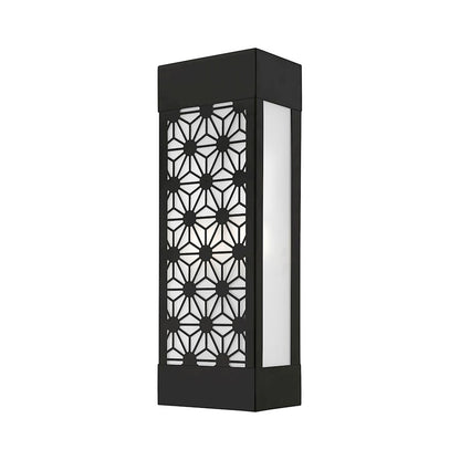 Livex Berkeley 2 Light Outdoor ADA Sconce, Black/Clear/Sandblasted