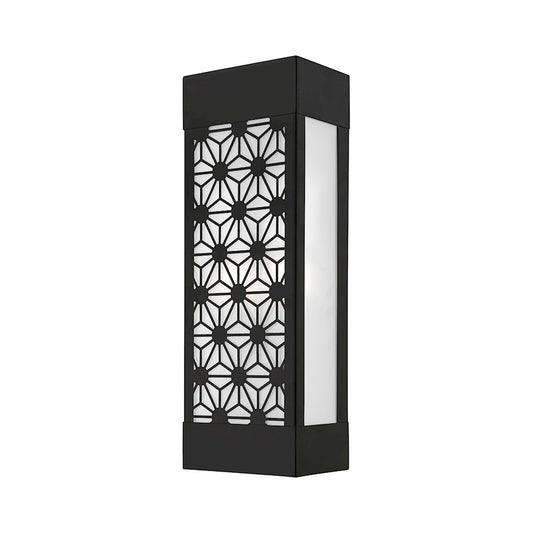 Livex Berkeley 2 Light Outdoor ADA Sconce, Black/Clear/Sandblasted