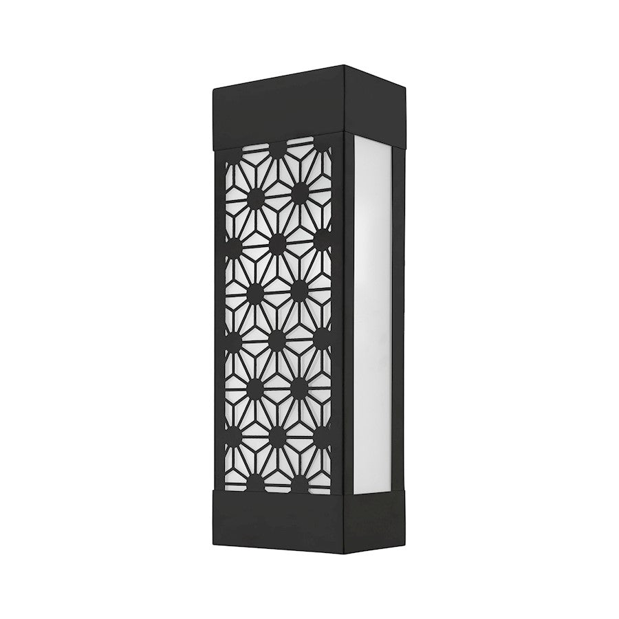 Livex Berkeley 2 Light Outdoor ADA Sconce, Black/Clear/Sandblasted