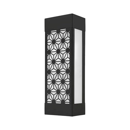 Livex Berkeley 2 Light Outdoor ADA Sconce, Black/Clear/Sandblasted