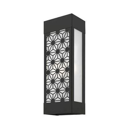 Livex Berkeley 2 Light Outdoor ADA Sconce, Black/Clear/Sandblasted