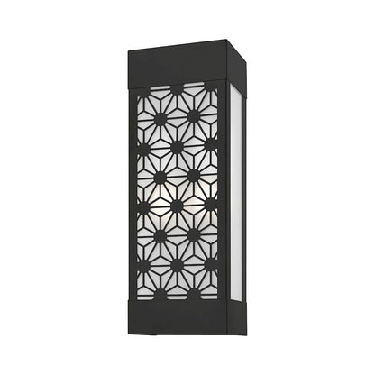Livex Berkeley 2 Light Outdoor ADA Sconce, Black/Clear/Sandblasted