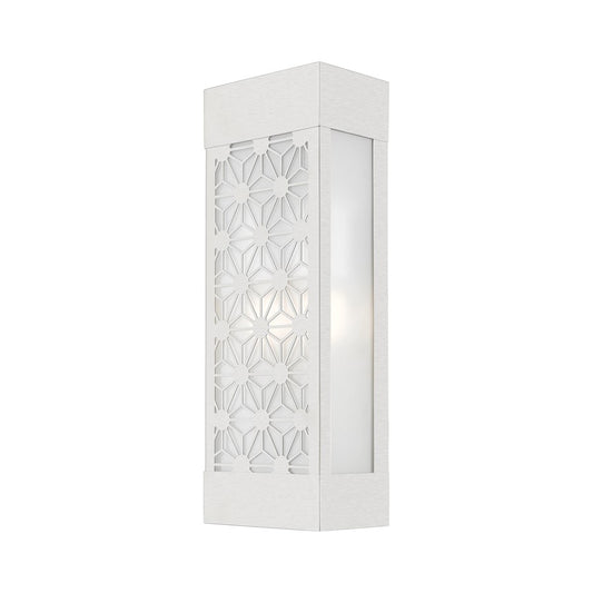 Livex Berkeley 2 Light Outdoor ADA Sconce, Nickel/Clear/Sandblasted