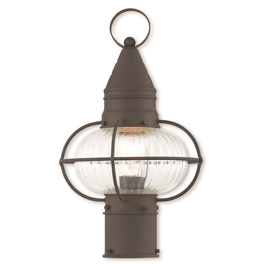 Livex Newburyport 1 Light Outdoor Post Top Lantern, Bronze