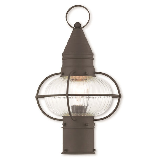 Livex Newburyport 1 Light Outdoor Post Top Lantern, Bronze