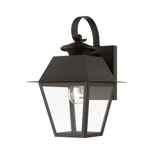 Livex Wentworth 1 Light Outdoor Small Wall Lantern, BZ/BS