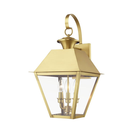 Livex Wentworth 3 Light Outdoor Large Wall Lantern, Natural BS