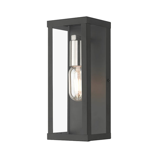 Livex Gaffney 1 Lt Outdoor ADA Medium Wall Lantern, Black/NK