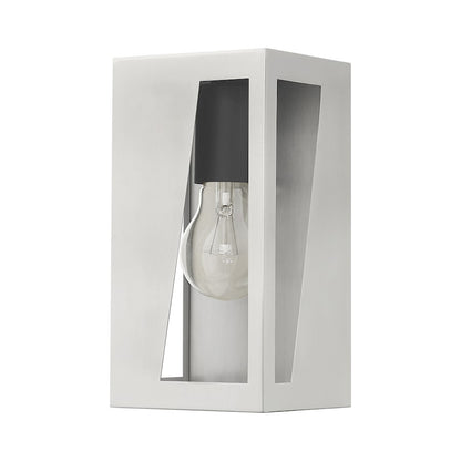 Livex Forsyth 1 Lt Outdoor Small Wall Lantern, Nickel/Black/Clear