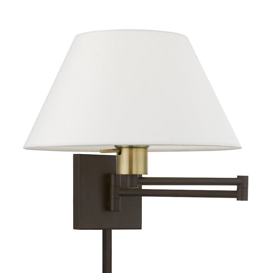 Livex Swing Arm Wall Lamps 1 Light 13" Swing Arm Wall Lamp, BZ/BS/OWH