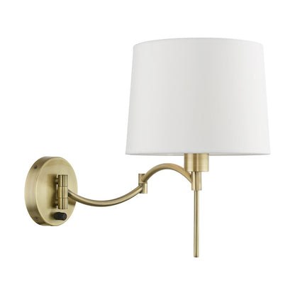 Livex Swing Arm Wall Lamps 1 Light 11" Swing Arm Wall Lamp, BS/OWH