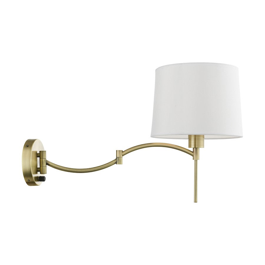 Livex Swing Arm Wall Lamps 1 Light 11" Swing Arm Wall Lamp, BS/OWH