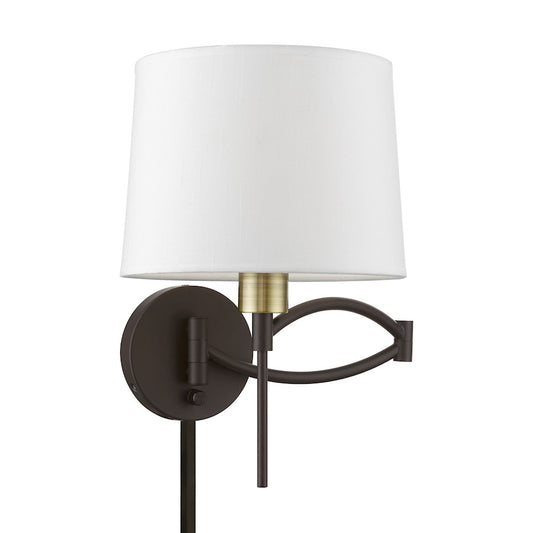 Livex Swing Arm Wall Lamps 1 Light 11" Swing Arm Wall Lamp, BZ/BS/OWH