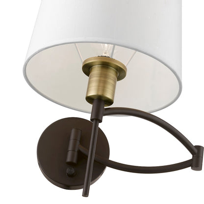 Livex Swing Arm Wall Lamps 1 Light 11" Swing Arm Wall Lamp, BZ/BS/OWH
