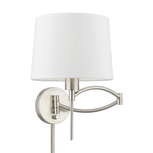 Livex Swing Arm Wall Lamps 1 Light 11" Swing Arm Wall Lamp, NK/OWH
